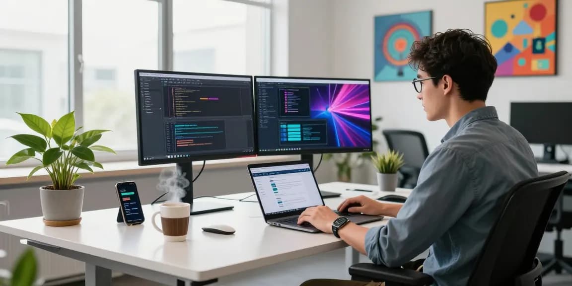 Engaging workspace showcasing the WPS Official Website with vibrant tech environment and natural light.