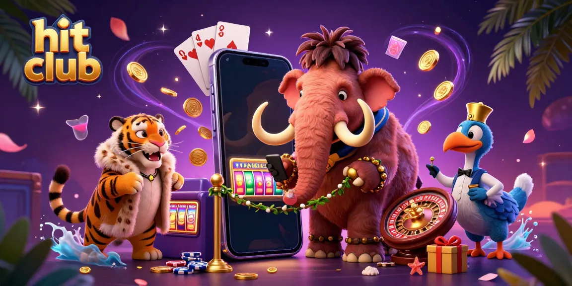 Experience thrilling gaming at hit club, with vibrant 3D characters and engaging casino elements.