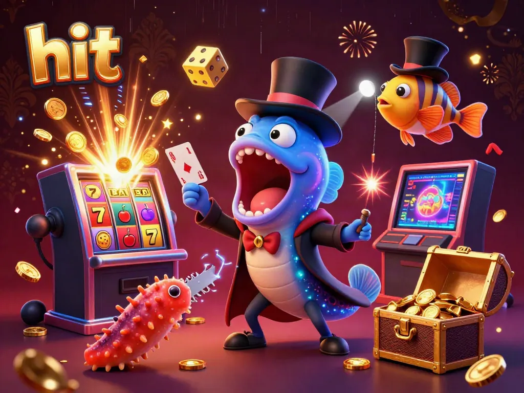 Hit larger jackpots with a magical underwater casino scene featuring a gulper eel magician.