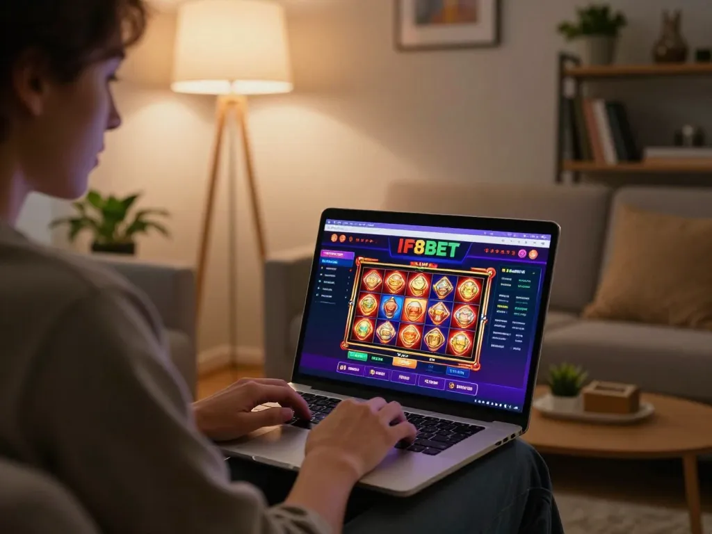 Engaging online gaming experience on the F8BET platform from a cozy home setting.