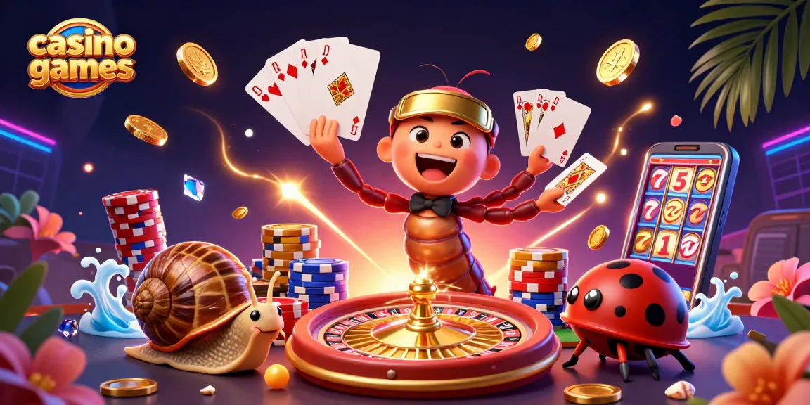 Experience casino games with a vibrant and dynamic 3D cartoon illustration featuring dealers and excitement.