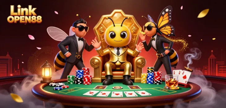 Engage in thrilling gameplay at Link OPEN88, featuring a vibrant casino atmosphere.